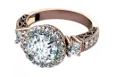 Zircon Original Vintage 14K Rose Gold Ring Vintage Jewlery vrc003r